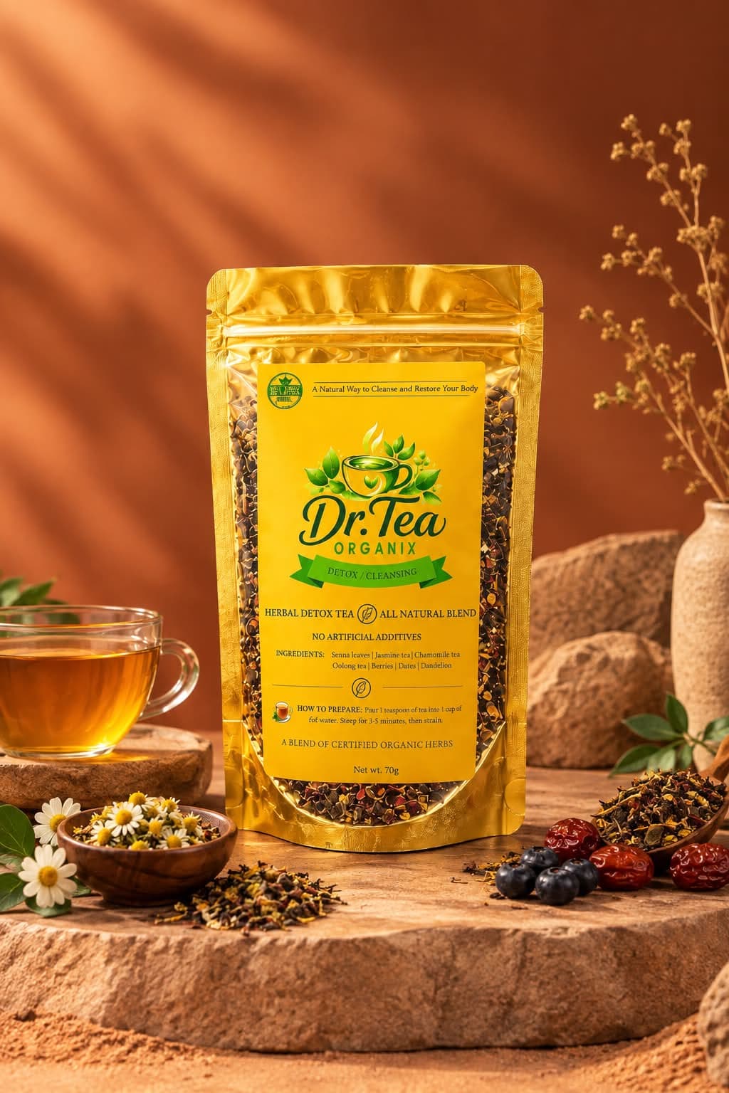 Dr.Tea Organix — Herbal Detox Tea (70g)